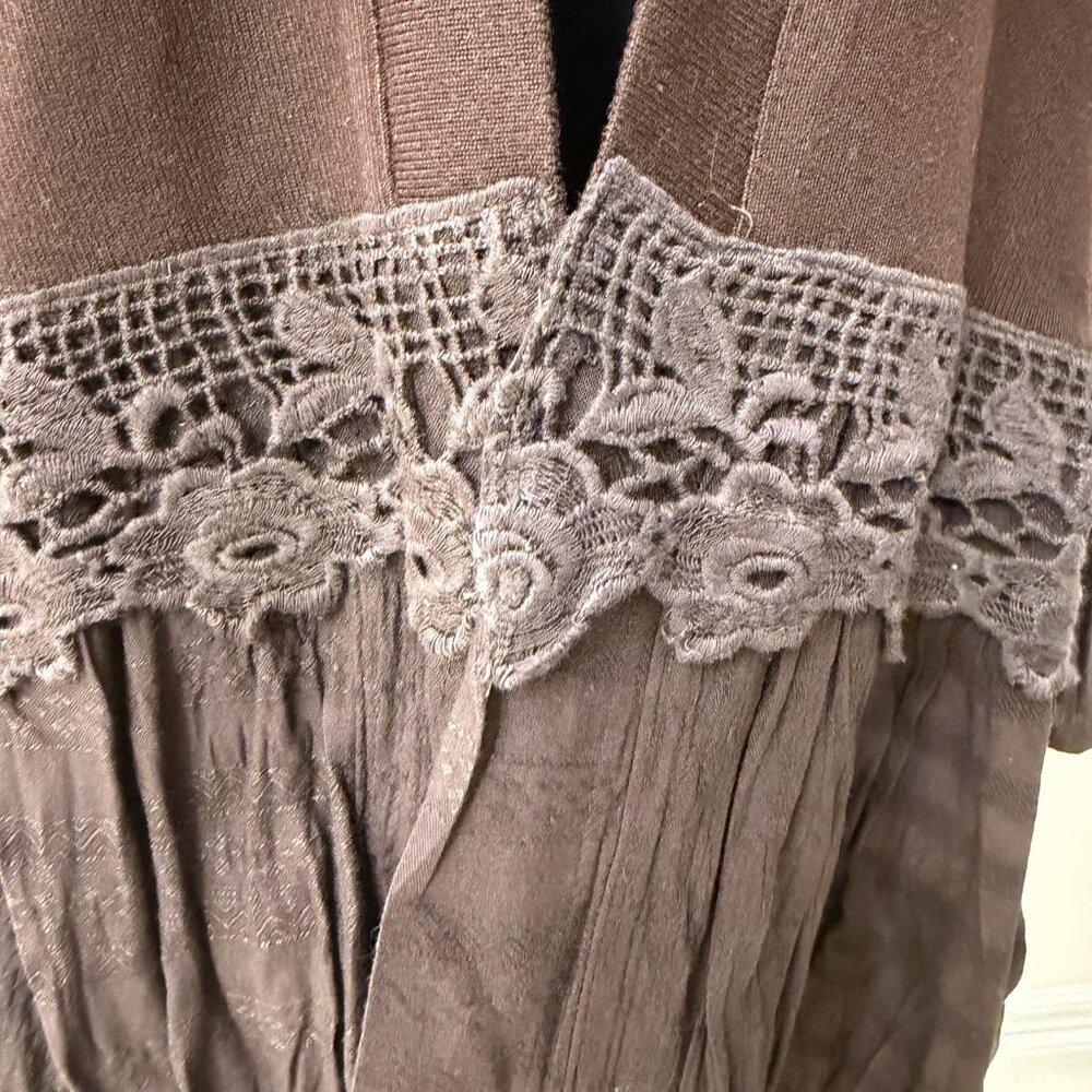 Young Threads Boho Kimono Shrug Size Small Truffle Brown - Picture 5 of 7